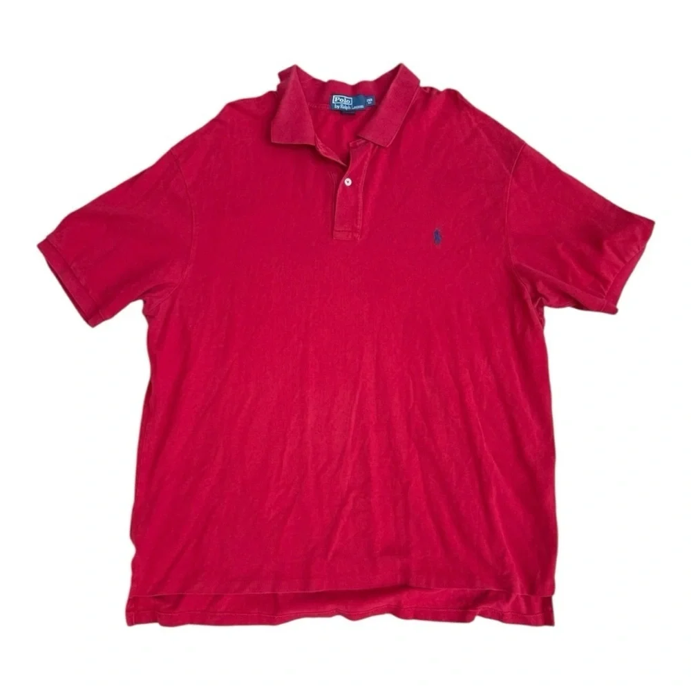 Ralph Lauren Men's Polo Shirt in Bold Red Size M classic preppy cotton pique top